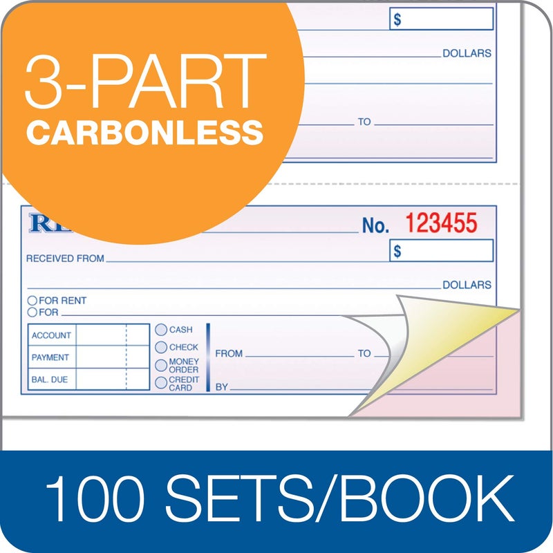 TOPS Money/Rent Receipt Book, 3-Part, Carbonless, 11 x 7-5/8 Inches, 4 Receipts/Page, 100 Sets per Book (46808) - Image 4
